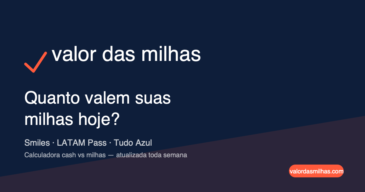 Quanto vale 1 milha Smiles em 2026? | Calculadora atualizada — valor ...